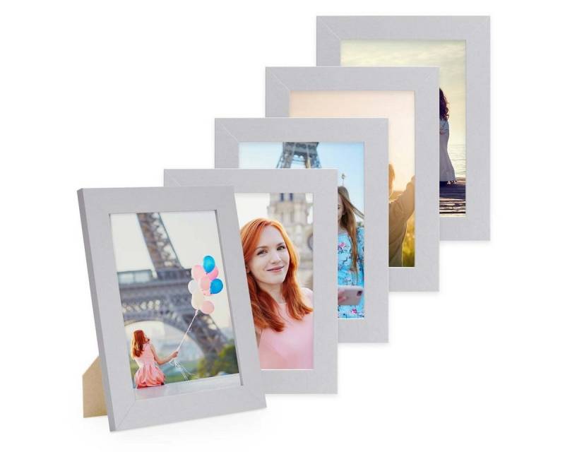 PHOTOLINI Bilderrahmen 5er Set breite Rahmen, extra Zubehör, (5er Set), im modernen Stil für Ihre stilvolle Wanddekoration von PHOTOLINI