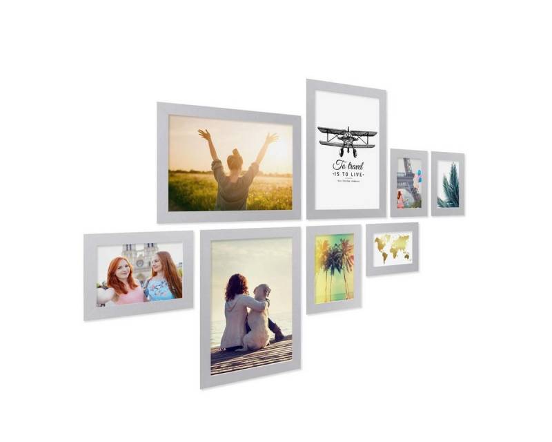 PHOTOLINI Bilderrahmen 8er Set breite Rahmen 10x15, 13x18 und 21x30 cm, extra Zubehör, (8 Rahmen), im modernen Stil für Ihre stilvolle Wanddekoration PHOTOLINI Bilderrahmen 8er Set breite Rahmen 10x15, 13x18 und 21x30 cm, extra Zubehör, (8 Rahmen), im modernen Stil für Ihre stilvolle Wanddekoration von PHOTOLINI