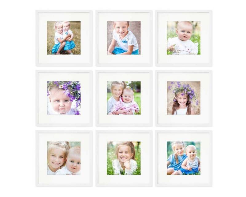 PHOTOLINI Bilderrahmen 9er Set 30x30 cm Modern Schmal mit Passepartout PHOTOLINI Bilderrahmen 9er Set 30x30 cm Modern Schmal mit Passepartout von PHOTOLINI