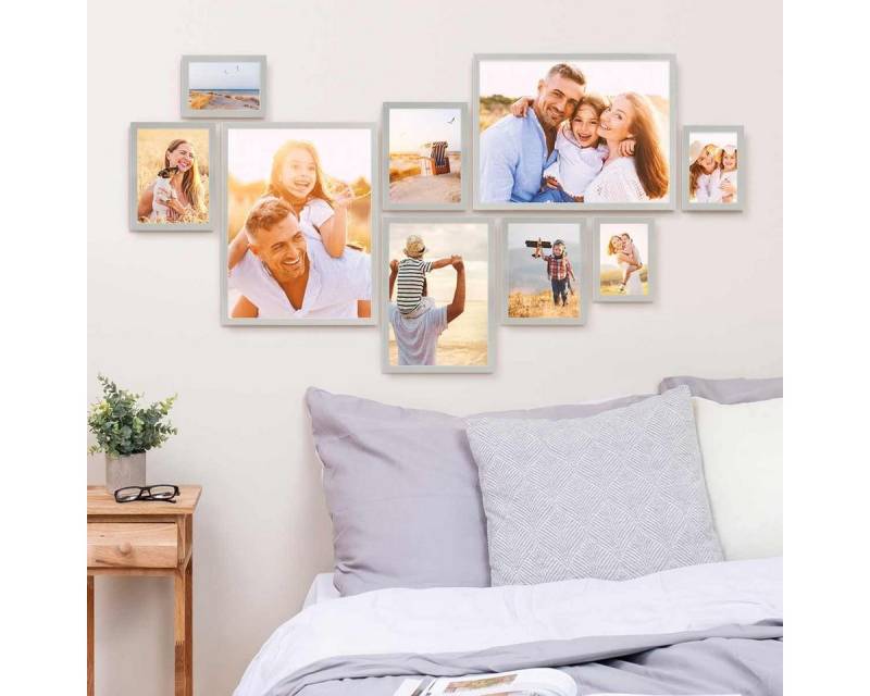 PHOTOLINI Bilderrahmen 9er Set Modern Schmal 10x15 bis 30x40 cm von PHOTOLINI