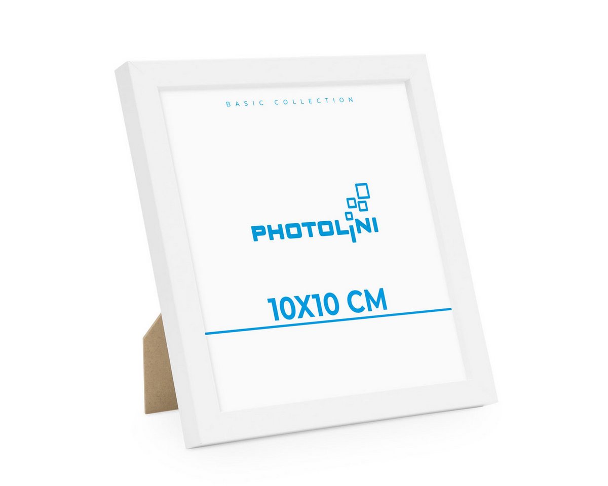 PHOTOLINI Bilderrahmen Bilderrahmen 10x10 Poster-Rahmen, zum Aufhängen & Aufstellen, (1 Rahmen), bruchsicheres Acrylglas, für Fotos & Poster von PHOTOLINI