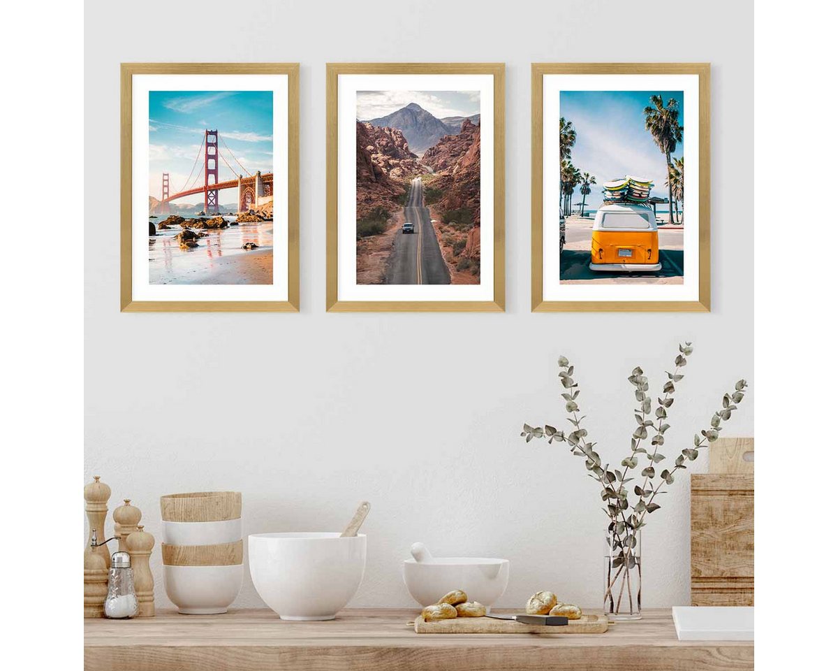 PHOTOLINI Bilderrahmen Bilderrahmen 3er Set 20x30 Poster-Rahmen, zum Aufhängen & Aufstellen, (3er Set), bruchsicheres Acrylglas, für Fotos & Poster von PHOTOLINI