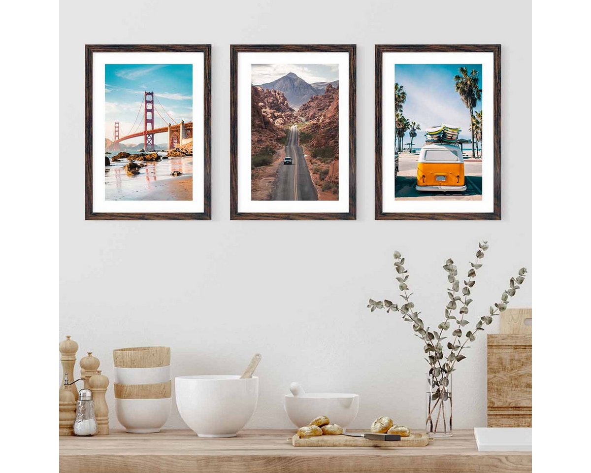 PHOTOLINI Bilderrahmen Bilderrahmen 3er Set 20x30 Poster-Rahmen, zum Aufhängen & Aufstellen, (3er Set), bruchsicheres Acrylglas, für Fotos & Poster von PHOTOLINI