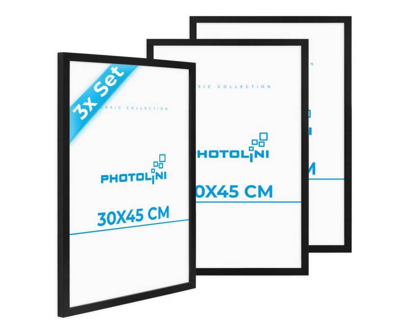 PHOTOLINI Bilderrahmen Bilderrahmen 3er Set 30x45 Poster-Rahmen, zum Aufhängen, (3er Set), bruchsicheres Acrylglas, für Fotos & Poster von PHOTOLINI
