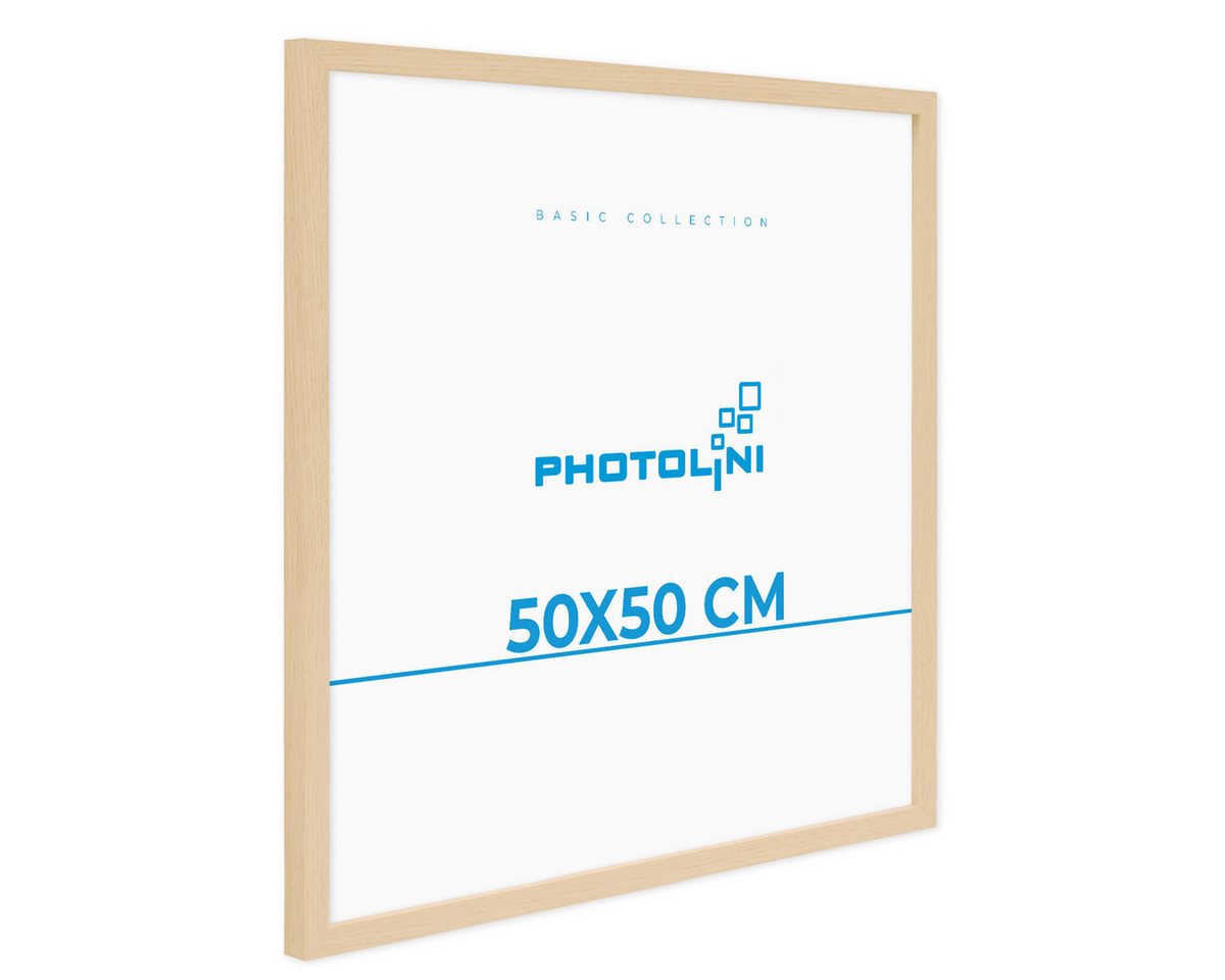 PHOTOLINI Bilderrahmen Bilderrahmen 50x50 Poster-Rahmen, zum Aufhängen, (1 Rahmen), bruchsicheres Acrylglas, für Fotos & Poster von PHOTOLINI