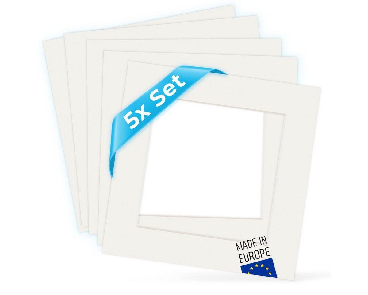 PHOTOLINI Bilderrahmen Passepartouts 5er Set - die Fotos und Bilder in den Fokus setzen von PHOTOLINI