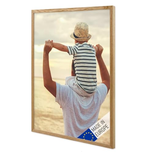 PHOTOLINI Bilderrahmen A2 Holz Eiche, Holz A2 Bilderrahmen 42x59,4 Made in EU, DIN A 2 Rahmen 60x42 zum Aufhängen & Zubehör, bruchsicheres Acrylglas - Picture Frame für die liebsten Fotos & Bilder PHOTOLINI Bilderrahmen A2 Holz Eiche, Holz A2 Bilderrahmen 42x59,4 Made in EU, DIN A 2 Rahmen 60x42 zum Aufhängen & Zubehör, bruchsicheres Acrylglas - Picture Frame für die liebsten Fotos & Bilder von PHOTOLINI