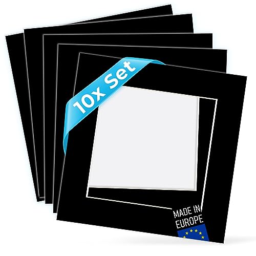 PHOTOLINI Passepartout 40x40 aussen für 30x30 innen, 10x säurefrei 1,5 mm Passepartout Karton Schwarz, alterungsbeständige Schrägschnitt - Passepartouts, Präsentation & Schutz von Bildern und Fotos PHOTOLINI Passepartout 40x40 aussen für 30x30 innen, 10x säurefrei 1,5 mm Passepartout Karton Schwarz, alterungsbeständige Schrägschnitt - Passepartouts, Präsentation & Schutz von Bildern und Fotos von PHOTOLINI