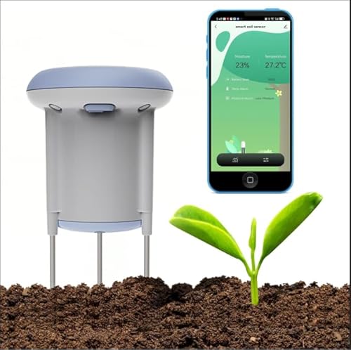 PHOVOLT Intelligenter WiFi-Bodentemperatur- und Feuchtigkeitssensor, Pflanzenbodenerkennung, IP66 wasserdicht, Tuya-Fernwarnung und -Steuerung, geeignet für Gewächshäuser, Rasenflächen und Innenhöfe von PHOVOLT