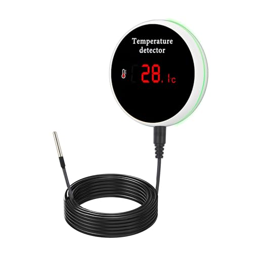 PHOVOLT WiFi Kühlschrank Thermometer: Digitales Kühlschrank-Thermometer, LCD-Display, App-Benachrichtigung, Remote-App-Monitor für Pool, Whirlpool, Aquarium von PHOVOLT