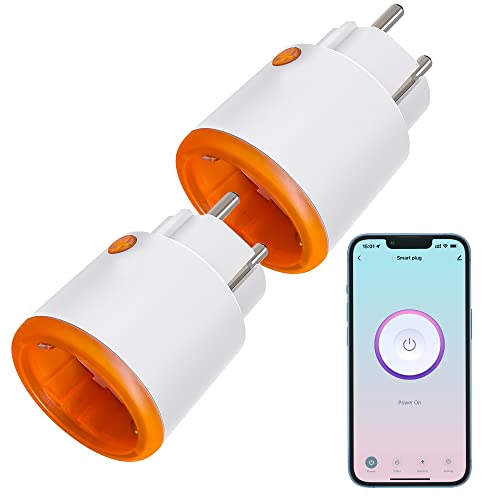 PHOVOLT ZigBee Smart Socket 16A, 3680W Alexa Smart Plug mit Leistungsmesser, Sprachsteuerung, Timer, Überspannungsschutz, App-Fernbedienung Kompatibel mit Alexa, Google Home. HUB erforderlich (2-Pack) von PHOVOLT