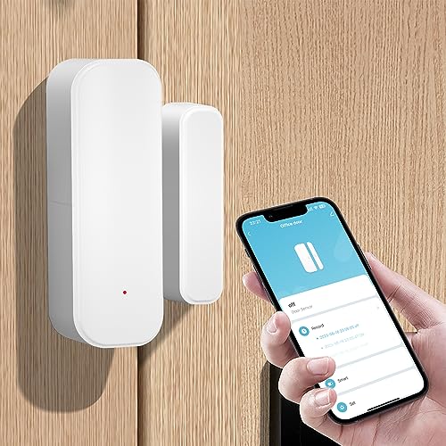 WiFi Türsensor, Smart Linking Fenster Touch Sensor, kompatibel mit Amazon Alexa, Google Assistant, kein Hub erforderlich,Senden von Warnungen,kabelloser Fernalarm,Arbeit mit Tuya,Smart Life (1 Stück) von PHOVOLT