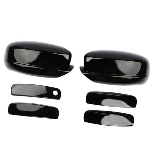 PHOVYAFI Ersatz-Seitenspiegelabdeckung und Türgriffabdeckung in ABS Carbonfaser Schwarz kompatibel mit Ladegerät 2011-2024 US-Version US-Version(Glossy Black) von PHOVYAFI