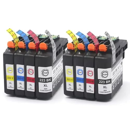 PHOVYAFI Kompatible LC223 LC221 223 Farbkartusche mit Chip Kompatibel mit MFC-J4420DW J4620DW J4625DW J480DW J680DW J880DW Drucker(2Set 8PCS) von PHOVYAFI