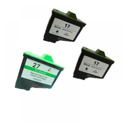 PHOVYAFI Kompatible überholte Tintenstrahlpatronen 10N0017 10n0227 Kompatibel mit 17 27 Modelle LM17 LM27 Z13 Z23 Z24 Z25 Z33 Z34 Z35 -Drucker(2xBK 1XColor) von PHOVYAFI