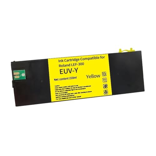 PHOVYAFI Nachfüllbare Tintenpatrone 220 ml kompatibel mit EUV EUV2 EUV3 EUV4 EUV5 Kompatibel mit Roland LEF-20 LEF-10 LEF-12 LEF-300 LEC-330 LEC-300 540(Empty Refill EUV-Y) von PHOVYAFI