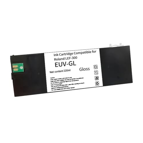 PHOVYAFI Nachfüllbare Tintenpatrone 220 ml kompatibel mit EUV EUV2 EUV3 EUV4 EUV5 Kompatibel mit Roland LEF-20 LEF-10 LEF-12 LEF-300 LEC-330 LEC-300 540(Empty Refill EUV4-GL) von PHOVYAFI