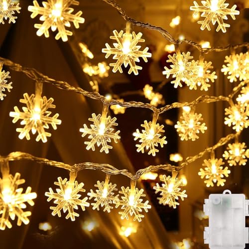 PHPHIXI Schneeflocke lichterkette weihnachten,6M 40LED lichterkette außen batterie,weihnachtsbeleuchtung außen,lichterkette weihnachtsdeko innen für weihnachten PHPHIXI Schneeflocke lichterkette weihnachten,6M 40LED lichterkette außen batterie,weihnachtsbeleuchtung außen,lichterkette weihnachtsdeko innen für weihnachten von PHPHIXI