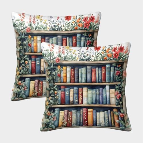 PHQAZWSXE Bücher Kissenbezug 2r Set Kunst Dekokissen Fall Für Sofa Deko Kopfkissenbezug Mit Reißverschluss Wohnzimmer GKunsten 40x40cm PHQAZWSXE Bücher Kissenbezug 2r Set Kunst Dekokissen Fall Für Sofa Deko Kopfkissenbezug Mit Reißverschluss Wohnzimmer GKunsten 40x40cm von PHQAZWSXE