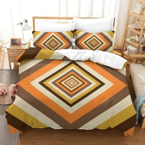 PHQAZWSXE Geometry 3D Bettwäsche Charming Bettbezug-Set Kinder Mit Kissenbezügen Reißverschluss Weiche Komfort Zimmer Deko Mit Double（200x200cm） von PHQAZWSXE