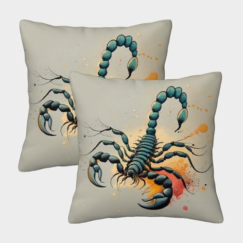 PHQAZWSXE Skorpion Kissenbezug 2r Set Tier Dekokissen Für Sofa Zuhause Dekoration Unsichtbarem Reißverschluss Wohnzimmer GKunsten 40x40cm PHQAZWSXE Skorpion Kissenbezug 2r Set Tier Dekokissen Für Sofa Zuhause Dekoration Unsichtbarem Reißverschluss Wohnzimmer GKunsten 40x40cm von PHQAZWSXE