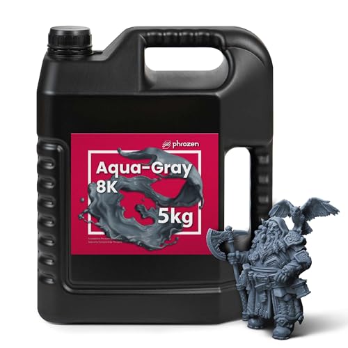 Phrozen Aqua-Gray 8K | 3D Drucker Resin für SLA/DLP/LCD 3D Printer | 405nm Standard Photopolymer Druck Harz | 8K Hohe Präzision, Geringer Geruch - Grau (5kg) von PHROZEN
