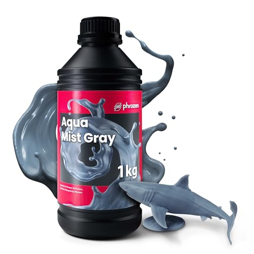 Phrozen Aqua-Resin Mist Gray | 3D Drucker Resin für SLA/DLP/LCD 3D Printer | 405nm Standard Photopolymer Druck Harz | Stabile Druckqualität, Schnelle Aushärtung - Nebelgrau (1kg) von PHROZEN