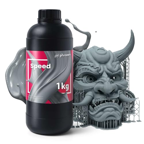 Phrozen Speed Resin |3D Drucker Resin für SLA/DLP/LCD 3D Printer | 405nm Standard Photopolymer Druck Harz | Rapid Resin bis zu 8X Schneller, Stabil - Grau (1kg) von PHROZEN