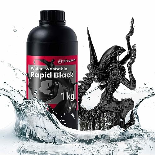 Phrozen Wasser Waschbares 3D Drucker Resin | 405nm Photopolymer UV-Harz für LCD Printer | Geruchsarm, Water-Washable, Schneller Aushärtung | Schwarz (1kg) von PHROZEN