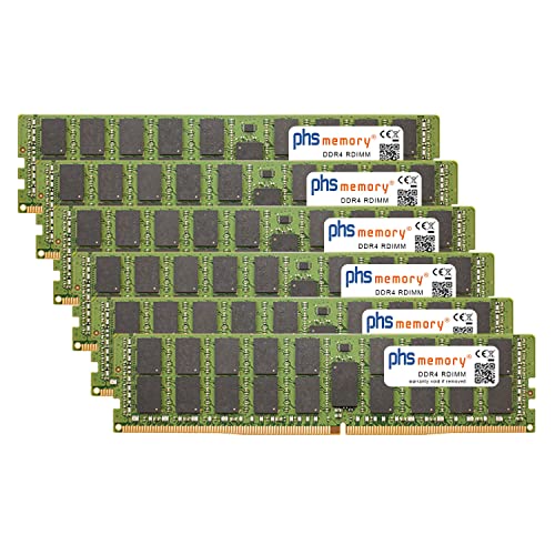 PHS-memory 384GB (6x64GB) Kit RAM Speicher kompatibel mit Apple MacPro7,1 (24-Core + 28-Core CPU) DDR4 RDIMM 2933MHz PC4-23400-R von PHS-memory