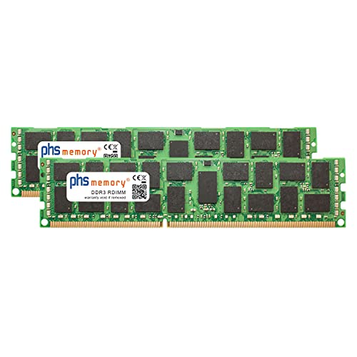 PHS-memory 64GB (2x32GB) Kit RAM Speicher kompatibel mit Dell PowerEdge C6105 DDR3 RDIMM 1600MHz PC3L-12800R von PHS-memory
