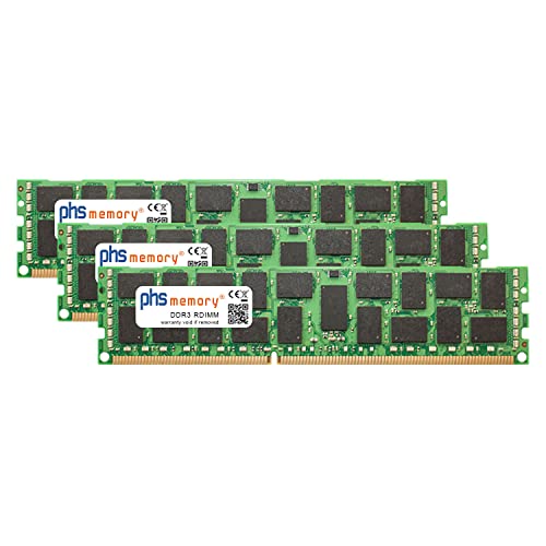 PHS-memory 96GB (3x32GB) Kit RAM Speicher kompatibel mit Asus Z8PE-D18 DDR3 RDIMM 1333MHz PC3L-10600R von PHS-memory