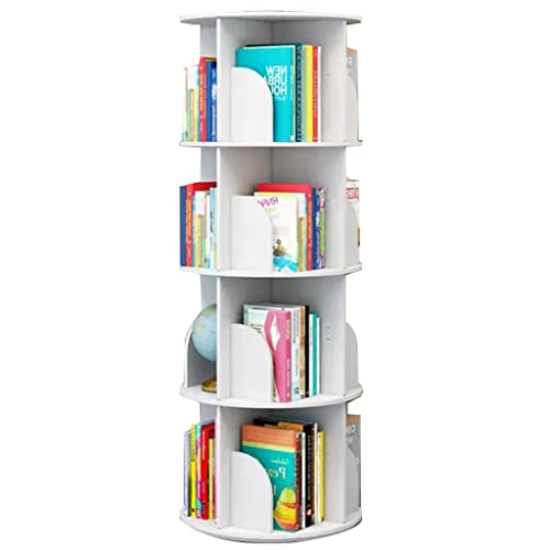 Multifunktionales, Um 360 Drehbares Bücherregal Dekoratives Bücherregal Für Den Kindergarten Zu Hause Leseregal Für Kinderbücher Buchaufbewahrungs-Organizer (Color : Weiß, S : 4 Layers) von PHSP