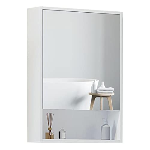 PHSP Badezimmermöbel Badezimmer Spiegelschrank Wandmontierter Kleiner Wohnungsspiegelschrank Eintüriger Spiegelkasten Home Soft Spiegelschrank Mehrschichtige Schließfächer HD-Silberspiegel von PHSP