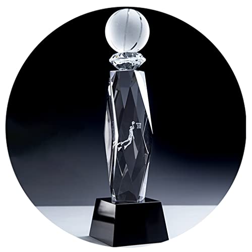 Pokale, Medaillen Auszeichnungen Transparente Kristall-Basketball-Trophäe Innen Geschnitzte Basketball-Match-Trophäe Beste Mvp-Trophäe Des Basketballteams Beim College-Sporttreffen Champion-Souvenir P von PHSP