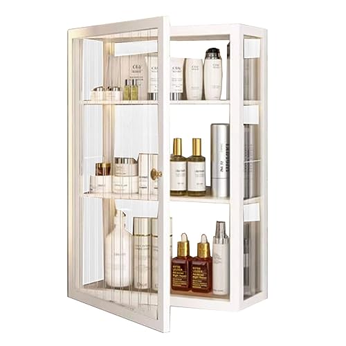 Wandschrank Badezimmerschrank Mit Schwarzem Und Weißem Rahmen Regal Für Gegenstände Im Wohnzimmer Und Schlafzimmer Wandmontiertes Schwebendes Regal Hängeschrank Über Dem Waschbecken (Color : Weiß, S von PHSP