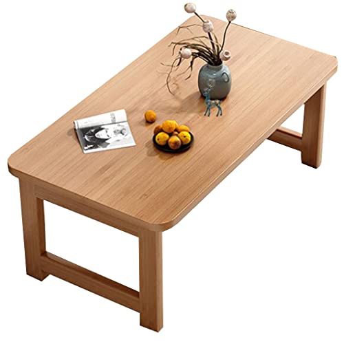 klappbarer Tisch Klappbarer Couchtisch Kleines Wohnzimmer, Kleiner Tisch Einfacher Teetisch Tatami-Tisch Niedriger Computertisch Für Schlafzimmer Und Arbeitszimmer (Color : Wood, S : 70 * 40 * 40cm) von PHSP
