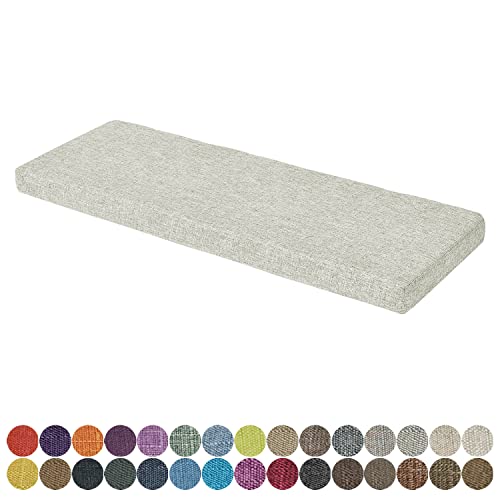 PHUSTJKL Bankauflage 30 Farben Bankkissen Stuhlkissen mit Abnehmbarem Bezug Waschbare Dicke Auflage Sitzpolster Drinnen Küche Esszimmer Terrasse Schaukel Bankpolster (Beige, 100 X 40 X 5CM) von PHUSTJKL