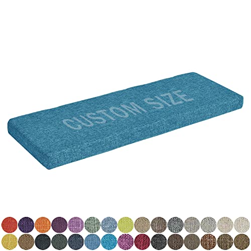 PHUSTJKL Bankkissen Bankauflage Sitzkissen für Fensterbank, 30 Farben, 3cm/5cm/8cm Dickes Schwammpolsterung mit Hoher Dichte Waschbare Stuhlkissen (Farbe#25 Navy Blau, Size: 80x30x5cm) von PHUSTJKL