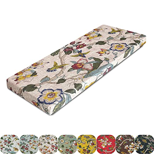 PHUSTJKL Bankkissen Bankauflage Sitzkissen für Fensterbank, 30 Farben, 3cm/5cm/8cm Dickes Schwammpolsterung mit Hoher Dichte Waschbare Stuhlkissen (Farbe#34 Beige, Size: 80x45x8cm) von PHUSTJKL