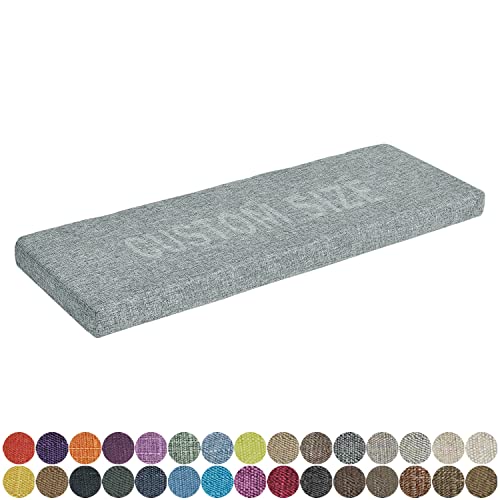 PHUSTJKL Bankkissen Bankauflage Sitzkissen für Fensterbank, 30 Farben, 3cm/5cm/8cm Dickes Schwammpolsterung mit Hoher Dichte Waschbare Stuhlkissen (Farbe#5 Grau, Size: 120x45x5cm) von PHUSTJKL