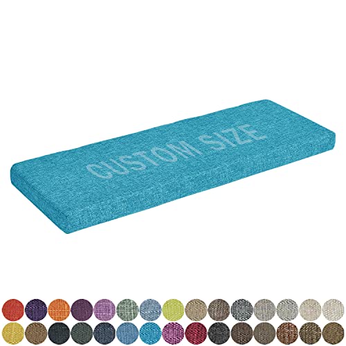 PHUSTJKL Bankkissen Bankauflage Sitzkissen für Fensterbank, Benutzerdefinierte Größe 30 Farben, 3cm/5cm/8cm Dickes Schwammpolsterung mit Hoher Dichte Waschbare Stuhlkissen, Innensofa Kissen-Blauer See von PHUSTJKL