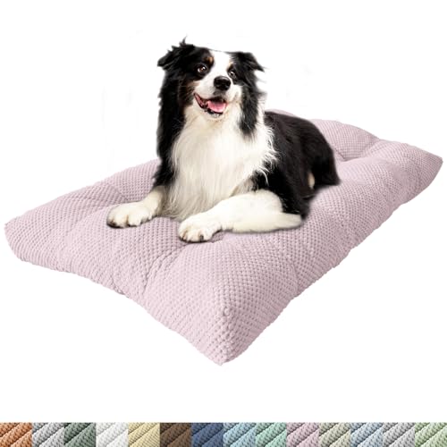 PHUSTJKL Hundebett Mittelgroße Kleine Hunde, 110x80x8cm Waschbar Hundekissen mit Rutschfester Unterseite, Flauschiges Atmungsaktiv Superweich Katzenbett Haustierbett Hundematratze-Rosaviolett von PHUSTJKL