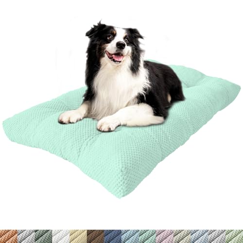 PHUSTJKL Hundebett Mittelgroße Kleine Hunde, 135x80x15cm Waschbar Hundekissen mit Rutschfester Unterseite, Flauschiges Atmungsaktiv Superweich Katzenbett Haustierbett Hundematratze-Aquamarin von PHUSTJKL