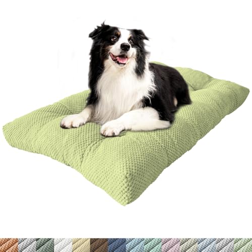 PHUSTJKL Hundebett Mittelgroße Kleine Hunde, 135x90x8cm Waschbar Hundekissen mit Rutschfester Unterseite, Flauschiges Atmungsaktiv Superweich Katzenbett Haustierbett Hundematratze-Grün von PHUSTJKL