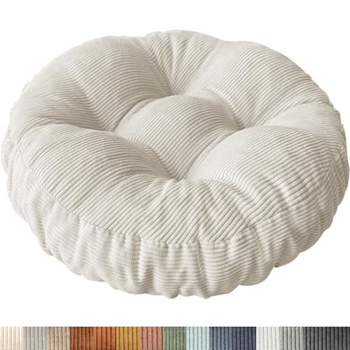 PHUSTJKL Sitzkissen Rund, 45x45 cm rutschfest Waschbare Sitzpolster Bequemes Stuhlkissen 8 cm Dick Waschbare Cordstoff Stuhlauflage, für Indoor Küchen Garden Holzstühle PHUSTJKL Sitzkissen Rund, 45x45 cm rutschfest Waschbare Sitzpolster Bequemes Stuhlkissen 8 cm Dick Waschbare Cordstoff Stuhlauflage, für Indoor Küchen Garden Holzstühle von PHUSTJKL