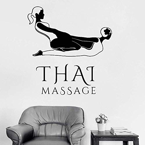 Wandtattoo, für Wohnzimmer, Spa / Wand, Thai-Massage, Vinyl, für Yoga, Schlafzimmer, Dekoration, für Haus, Frauen, Schlafzimmer, M, 56 cm x 58 cm von PHUYTYY