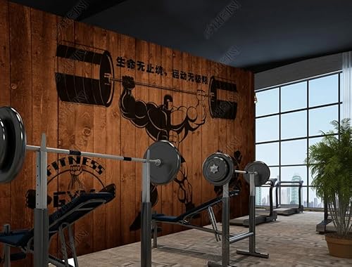 Fototapete 3D Effekt Tapetegym Yoga Gym Holzbrettvliestapeten Tapete Schlafzimmer Wohnzimmer Fototapete 3D Tapete 150Cm(W)*105Cm(H) von PHVRLG