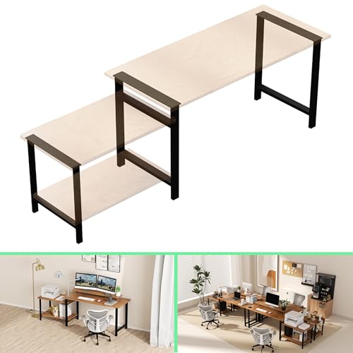 PHWOTAN Multifunktionale Schreibtischbeine, 76,2 x 61 cm, quadratische Tischbeine, robuste Metallbeine für Tisch, schwarze Möbelbeine für Büro-Computertisch (3er-Set) von PHWOTAN