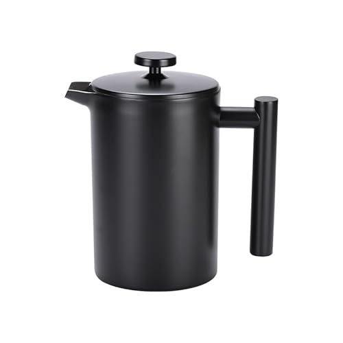 1L große Kapazität, High-End-Titan-Stahl französische handgeschriebene Kaffeekanne, klassischer Stil, High-End-dauerhafte, doppelschichtige Isolierung, manueller invertierter Filtertopf mit Filterbech von PHYLES